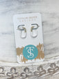 White Huggie Earrings